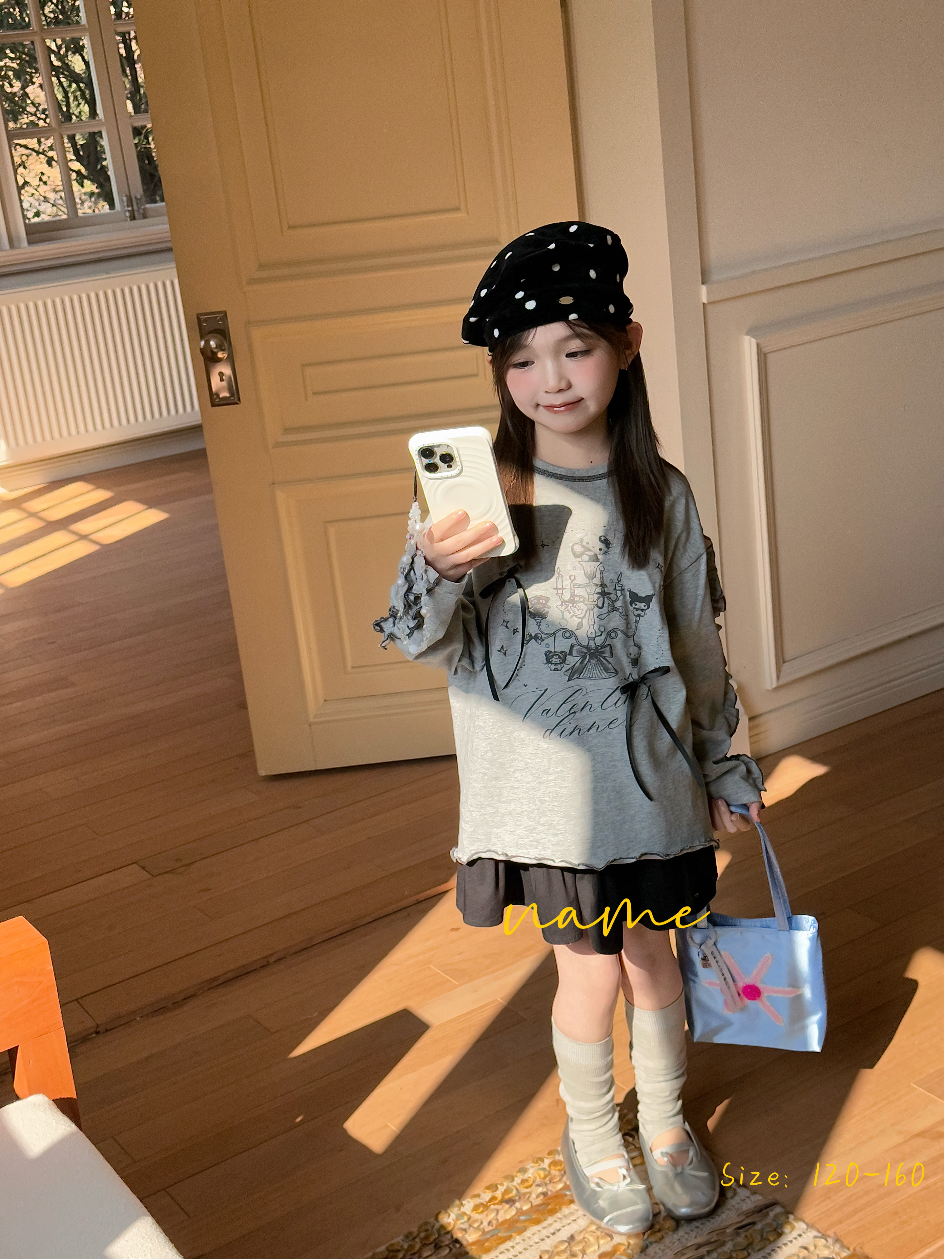 韩版童装2026春夏款女童卡通蝴蝶结T恤卫衣儿童高腰蛋糕裙短裙潮,童装/婴儿装/亲子装,T恤,淘宝优惠券,粉丝福利购,淘宝优惠卷