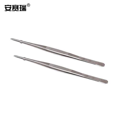 安赛瑞不锈钢镊子(5支装)304不锈钢实验室敷料镊组织镊茶镊维修工