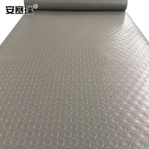 安赛瑞牛津防滑地垫0.9×15mPVC塑料仓库加厚耐磨垫2mm灰色700039
