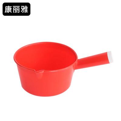 康丽雅K-0353工业塑料水瓢带导流口水勺水舀子舀水瓢中号红色带嘴