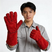 双层牛皮电焊手套劳保手套耐磨加厚手工业防护电焊牛皮耐磨耐高温