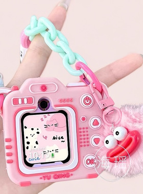 适用华为少儿电话手表带5xpro/4pro猫咪保护套5/5X编织挂脖绳可爱