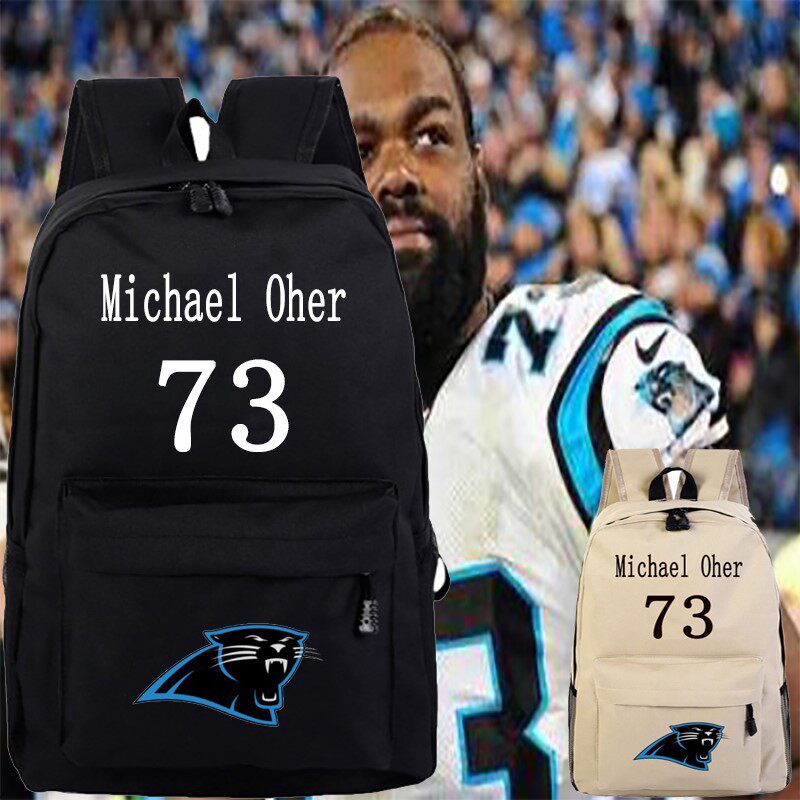 oher男女学生款书包橄榄球星卡罗来纳黑豹队迈克尔·奥赫michael