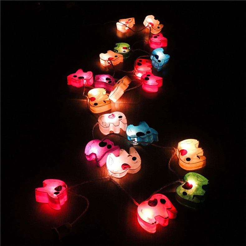 泰国手工小彩灯卡通造型动物纸灯儿童房间装饰灯可爱小夜灯霓虹灯