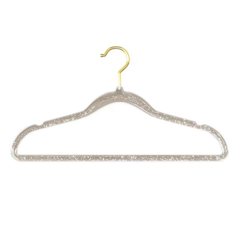 亚克力衣架女装无痕家居用透明塑料服装店可爱水晶金粉晾衣架