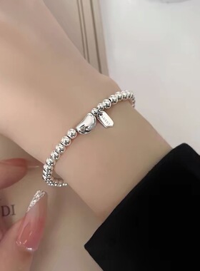 清仓 S925纯银豆豆圆珠幸运手链约4.8克