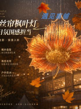 中秋国庆景区街道长廊秋日雨丝帘