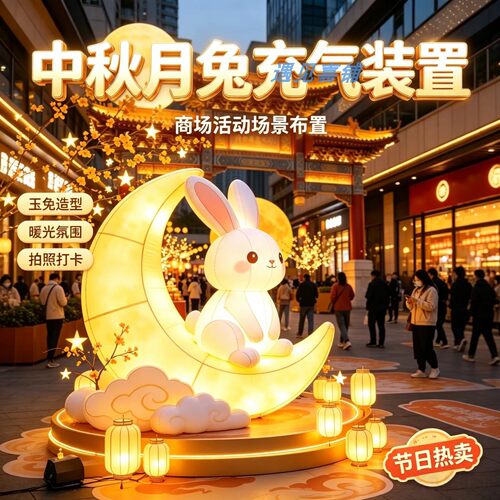 商业购物中心广场户外中秋节气模