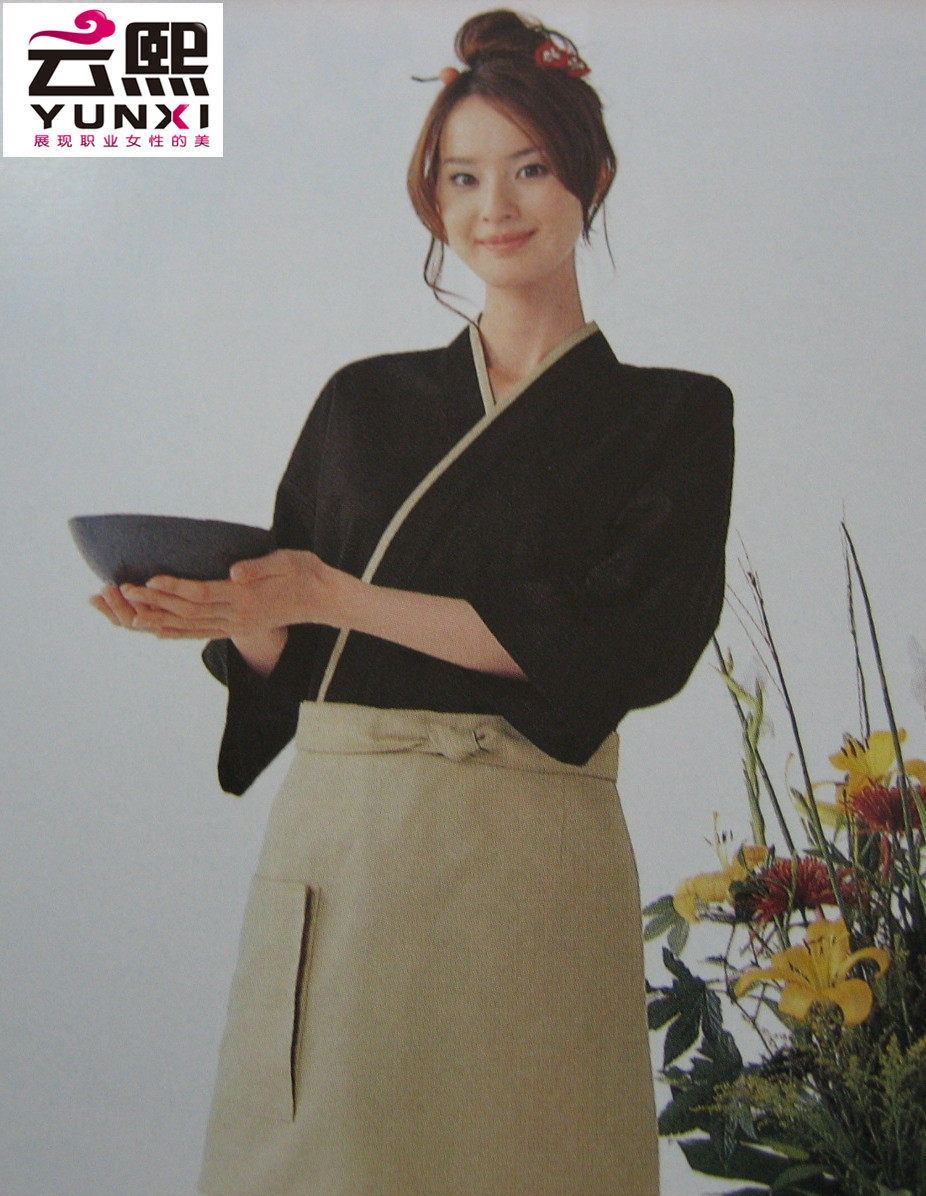 日本料理服和服日料店工装铁板烧日式寿司店女服务员工作服春秋装