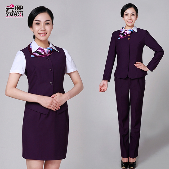保险酒店前台马甲套装导医院物业客服工作服女职业装空姐服春秋装