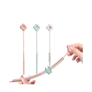 便携长柄硅胶清洁刷吸管神器奶瓶清洗实用工具细长设计加长款家用