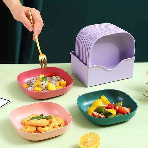 加厚餐桌垃圾盘碟吐骨碟家用骨碟骨头碟创意塑料菜碟小盘子带底座