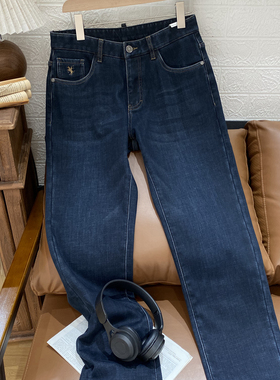 保罗彼得专柜正品男士直筒牛仔裤加绒长裤百搭舒适保暖KEDD19850