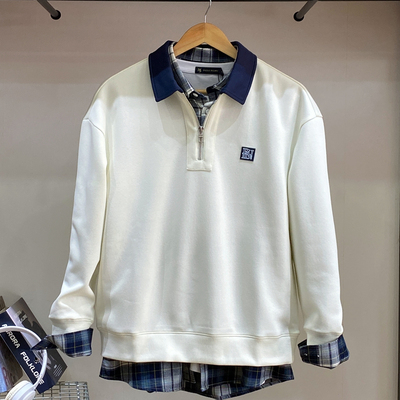 保罗彼得专柜正品 男士长袖翻领卫衣 简约百搭 时尚TBECT00130