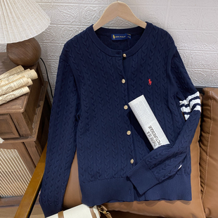 简约舒适 DIV.POLO专柜同款 开衫 圆领针织 全棉TQ0853574 女式