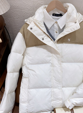 女士短款连帽羽绒服25年冬季新款保暖百搭撞色保罗彼得BSEDR00321