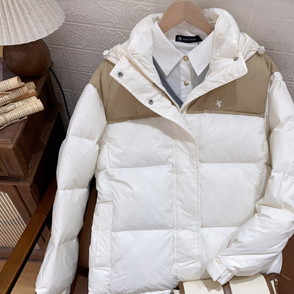 女士短款连帽羽绒服25年冬季新款保暖百搭撞色保罗彼得BSEDR00321