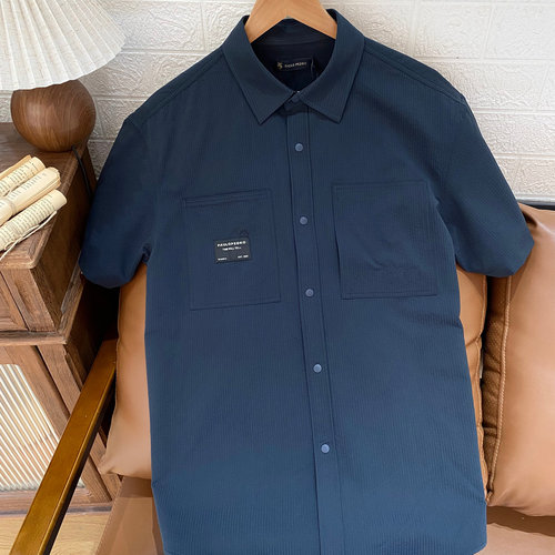 保罗彼得男士新款翻领衬衫户外休闲轻商务百搭7A抗菌CUFBC00632