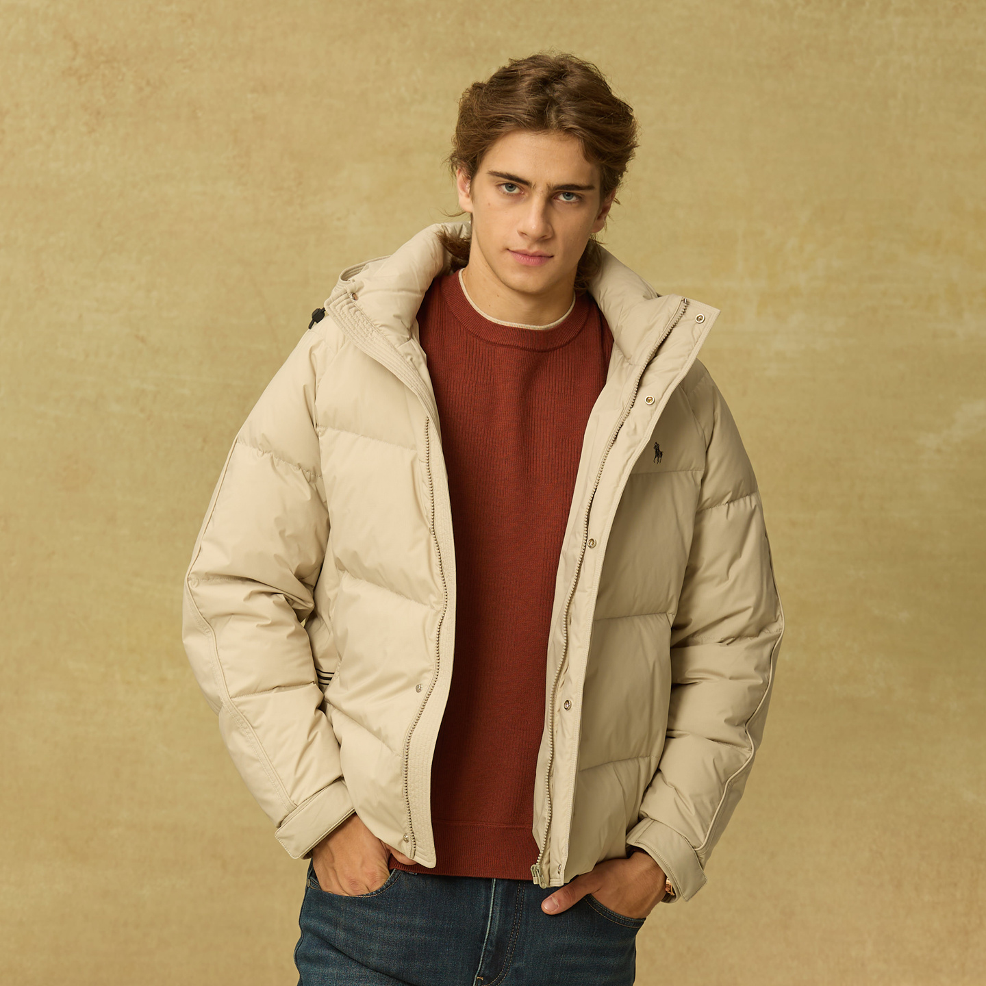 DIV.POLO 专柜正品男士连帽高充绒量羽绒服舒适保暖简约RL0994570