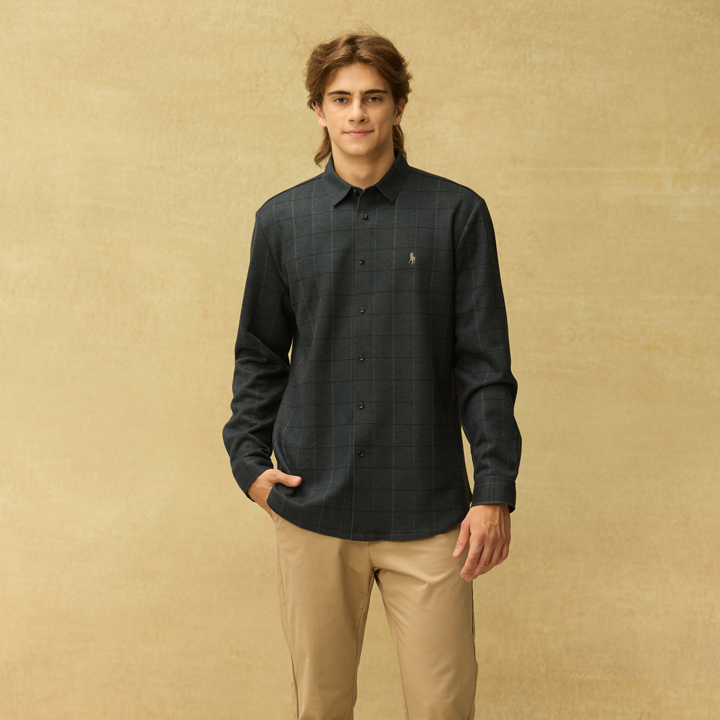 男士格子衬衫DIV,POLO专柜正品 经典休闲百搭舒适格纹RC0823560