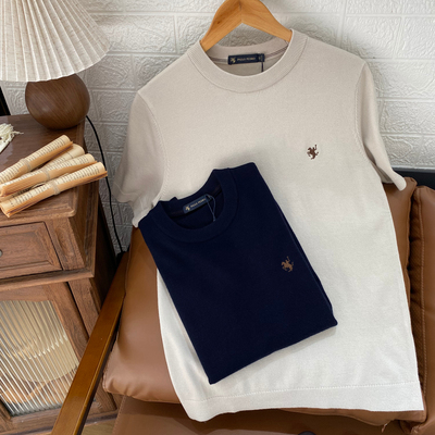 保罗彼得男式圆领针织短袖时尚