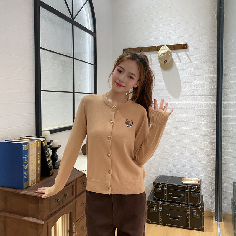 保罗彼得软糯卡其女式针织开衫