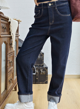 保罗彼得专柜正品秋新款CYECN00210女士牛仔裤宽松休闲显瘦直筒裤