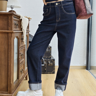 保罗彼得专柜正品秋新款CYECN00210女士牛仔裤宽松休闲显瘦直筒裤