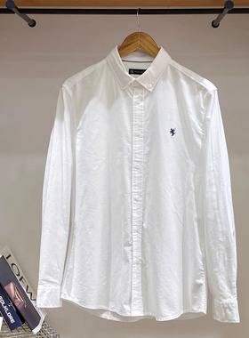 保罗彼得专柜正品男士翻领长袖衬衫白色百搭经典款舒适YWECC00211