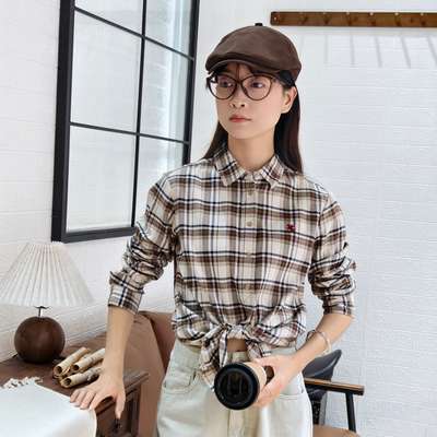 保罗彼得女士翻领长袖衬衫透气