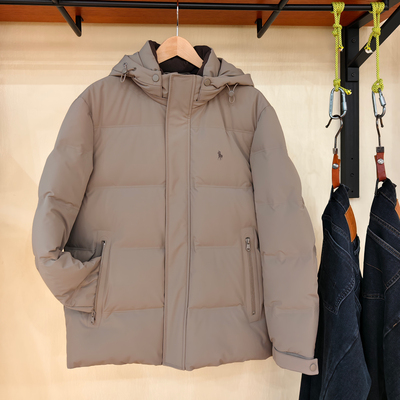 专柜同款男式连帽羽绒服休闲舒适
