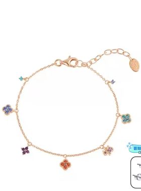 法兰西AG纯银法式优雅幸运四叶草女手链精致锁骨链七夕礼物多巴胺