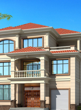 10.89*11农村自建房设计图纸二三层欧式别墅设计带车库·全套效果