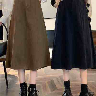 棕色半身裙春秋2021新款中长款高腰a字裙卡其色伞裙复古咖色裙子|msdalam kategori Butik wanita / wanita, skirt - dari Buy2taobao.com untuk memberikan perkhidmatan ejen Taobao profesional membeli