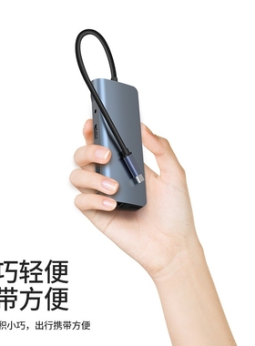 USB-C转HDMI/VGA分线器RJ45100M转接头带3.5音频多功能9合1拓展坞