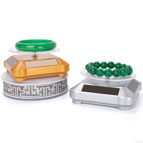 太阳能首饰展示盘旋转手镯手串饰品展示托盘柜台陈列珠宝展示道具