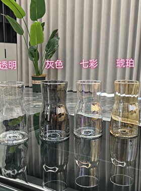 轻奢风ins风玻璃小花瓶透明插花水培绿萝风信子桌面摆件花器批发