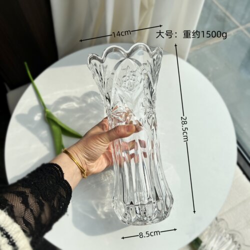 高级感简约玻璃花瓶客厅插花摆件