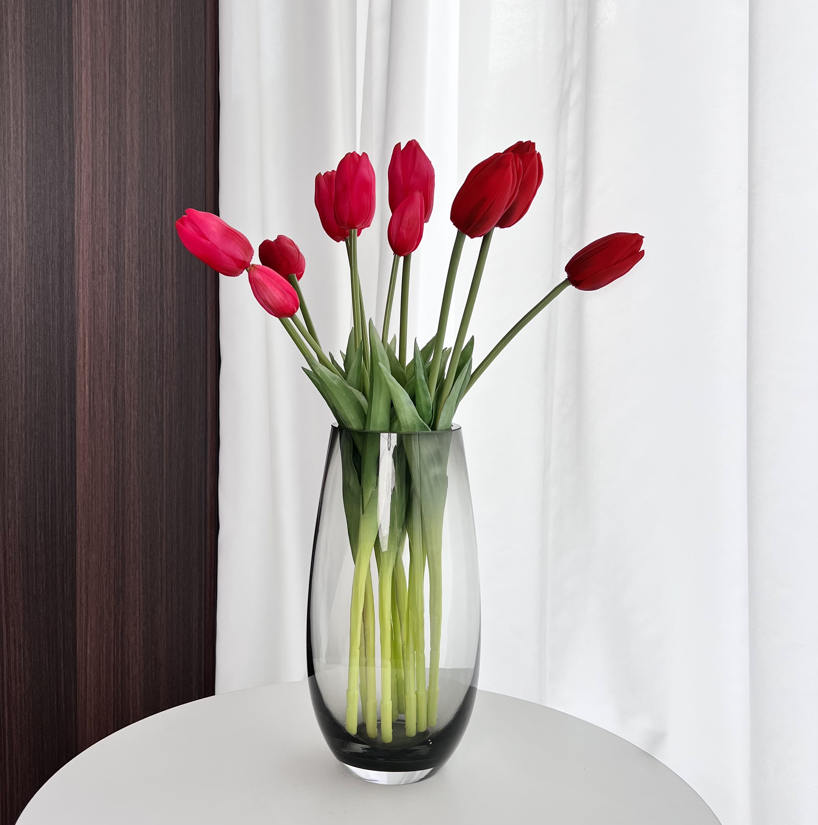 百合郁金香玻璃花瓶客厅简约摆件