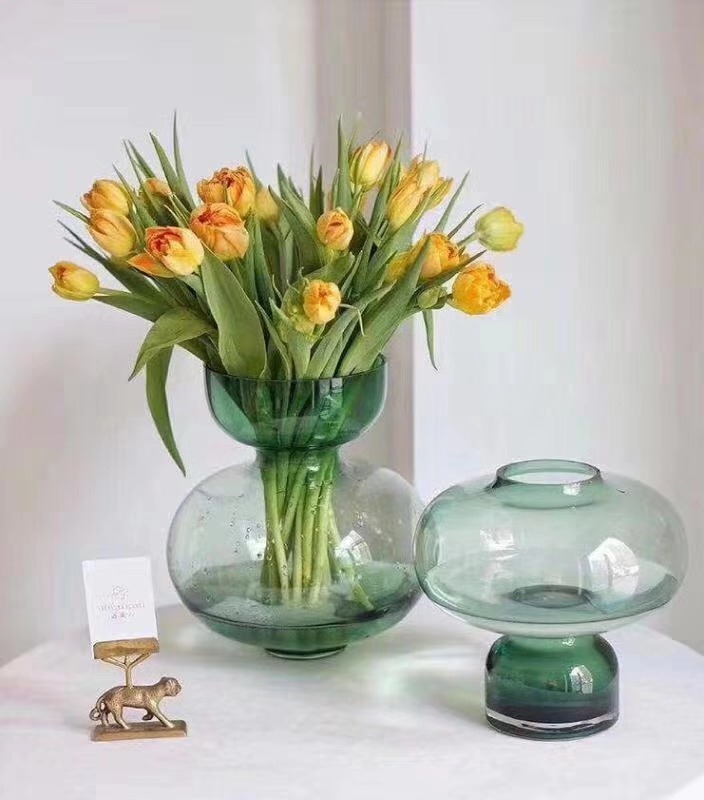 现代简约玻璃花瓶透明插花摆件