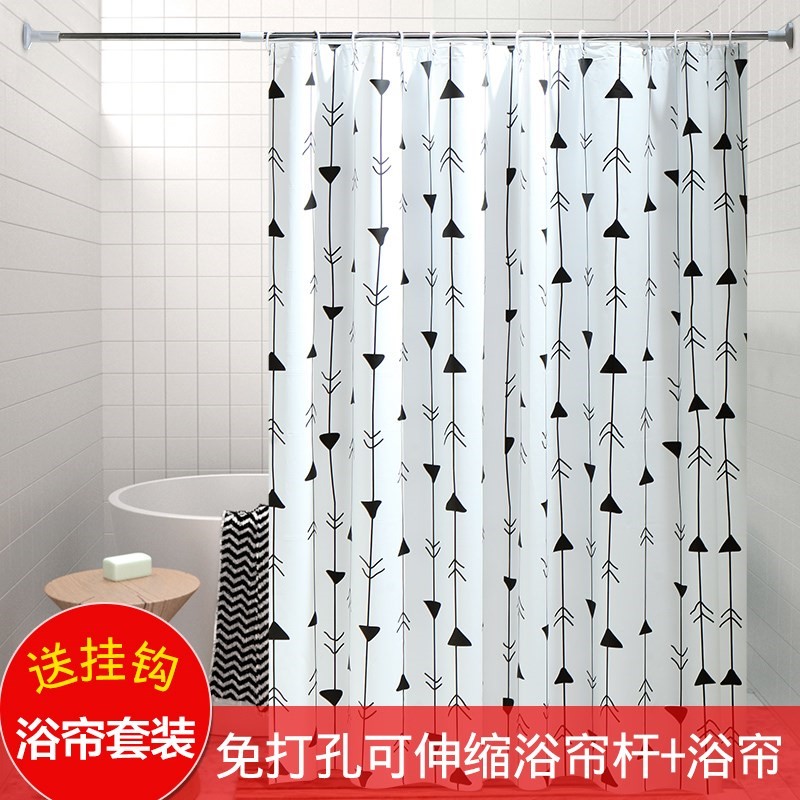 复古浴帘浴室布帘子隔断洗澡间窗帘防水帘弧形杆套装免打孔送挂钩在类目 家庭/个人清洁工具, 卫浴用具/卫浴配件, 浴帘中 - 来自Buy2taobao.com提供专业的淘宝代购服务