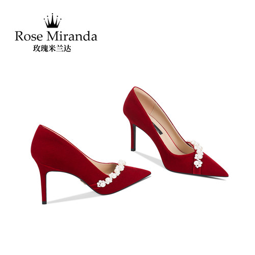 玫瑰米兰达RoseMiranda高跟鞋法式浅口一脚蹬性感风尖头单鞋