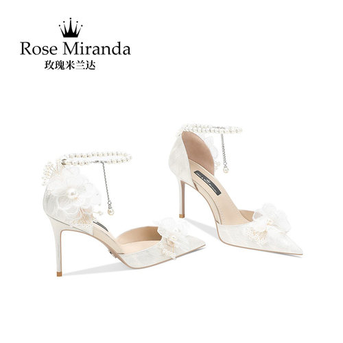 玫瑰米兰达RoseMiranda高跟鞋浅金色宴会婚鞋中空凉鞋