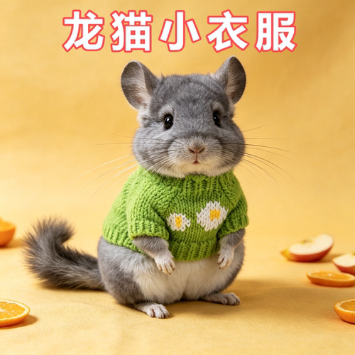 龙猫专用过冬小衣服四季通用服装裙子小宠物毛线衣服饰针织衫