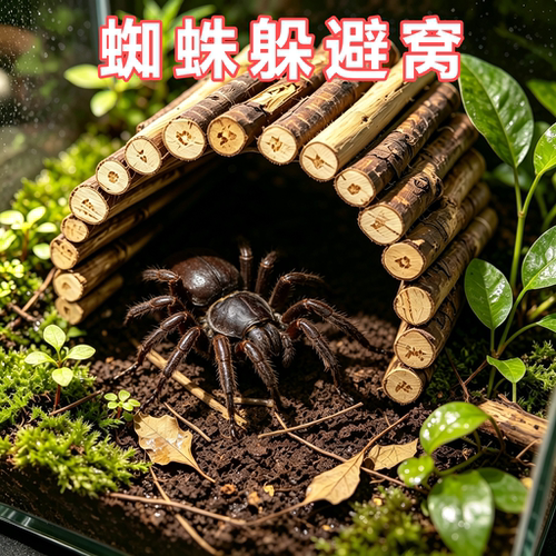 蜘蛛专用躲避窝小房子磨牙柳树枝玩具爬梯围栏拱桥天然爬宠造景