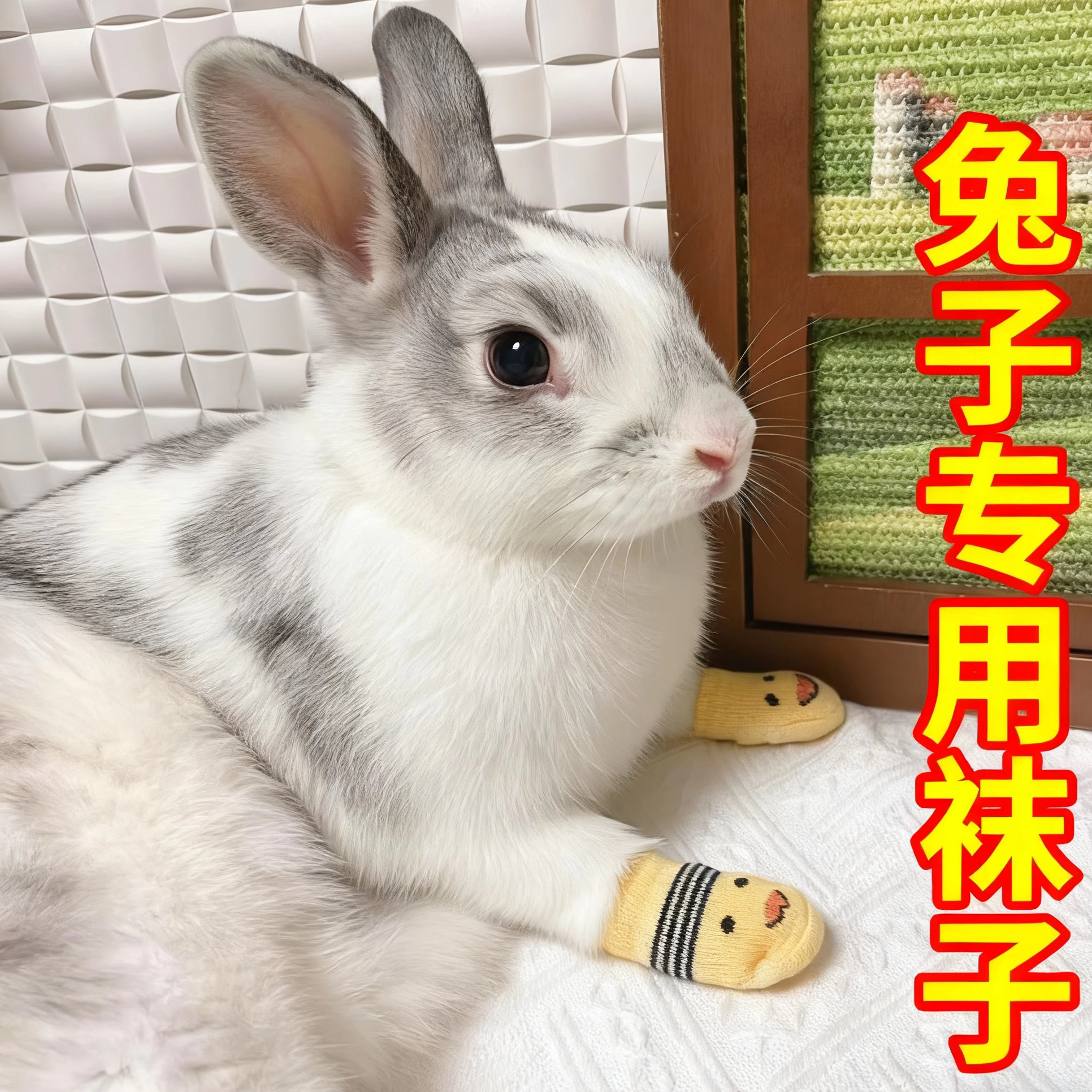 侏儒垂耳兔子专用袜子外出鞋子防抓防脏防挠伤宠物不掉脚套可爱