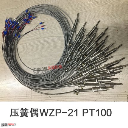 屏蔽压簧热电偶WRE-21PT100型测温线温度传感器优质高温线热电阻