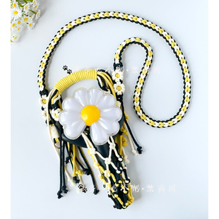 原创权志龙gd周边挂绳手工编织小雏菊应援灯绳背带diy斜跨手机绳