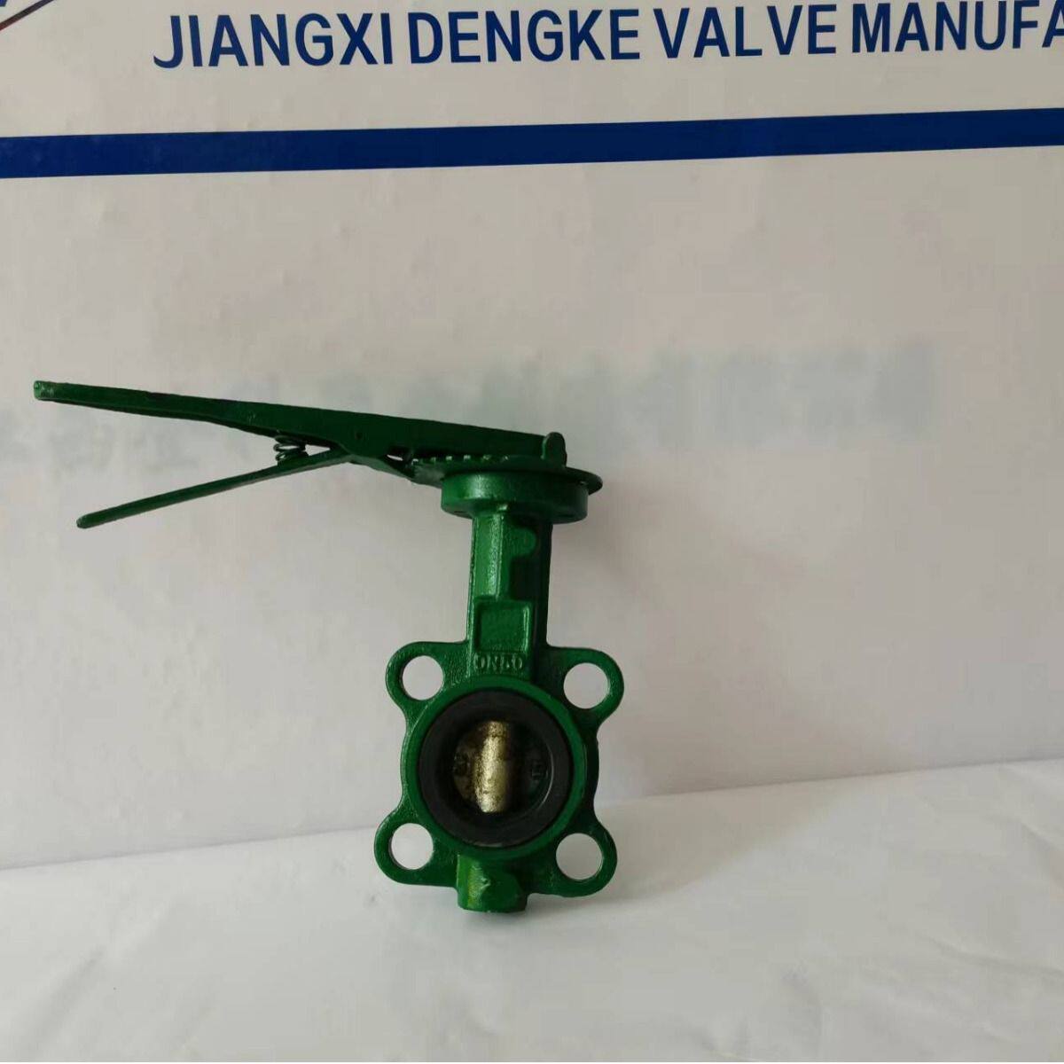 把手蝶阀 D7A1X3-16Q DN150 A型手柄对夹软密封蝶阀 橡胶密封对夹