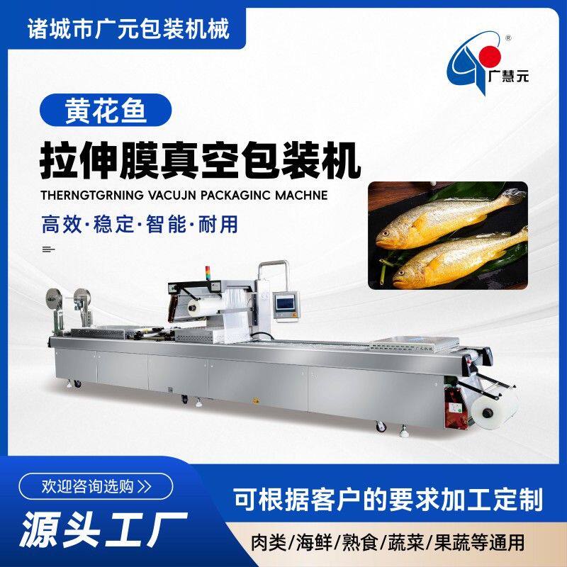 海鲈鱼黄花鱼真空包装机 大块鲜牛肉小炒鸡杂拉伸膜包装机厂家